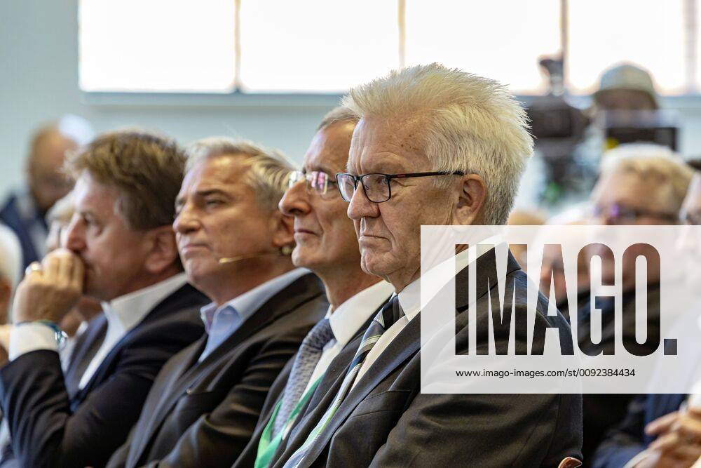 DEU, Germany, Baden Württemberg, Tuttlingen, 19 07 2019 From right Prime Minister Winfried Kretschmann, Joachim Schulz Chief Executive Officer