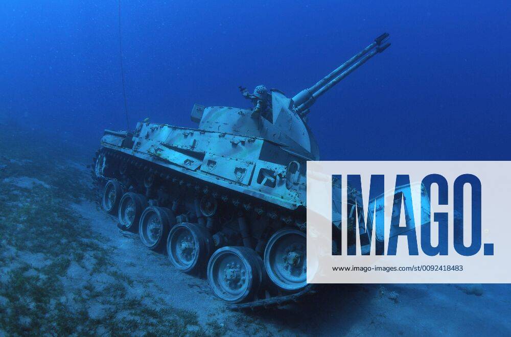 KW30 (190724) -- AMMAN, July 24, 2019 -- Handout photo obtained on July 23, 2019 shows a Jordanian Armed Forces armoured vehicle lying on the seabed of the Red Sea as part of a new underwater military museum off the coast of the southern port city of Aqaba, Jordan. The museum is built by Aqaba Special Economic Zone to attract more tourists in summer, (Aqaba Special Economic Zone Handout via Xinhua) JORDAN-AQABA-RED SEA-UNDERWATER MUSEUM MohammadxAbuxGhosh