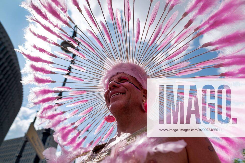 Gays and lesbians are moving through Berlin snapshot photography xK M Krause for 41 Christopher Street Day CSD under the motto 50 YEARS STONEWALL EVERYONE RISE STARTS UP WITH YOUR VOICE
