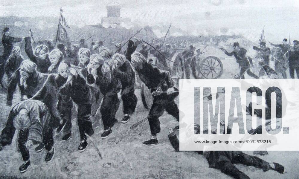 A scene from the First Sino-Japanese War Engraving depicting a scene from the First Sino-Japanese War. Dated 1894