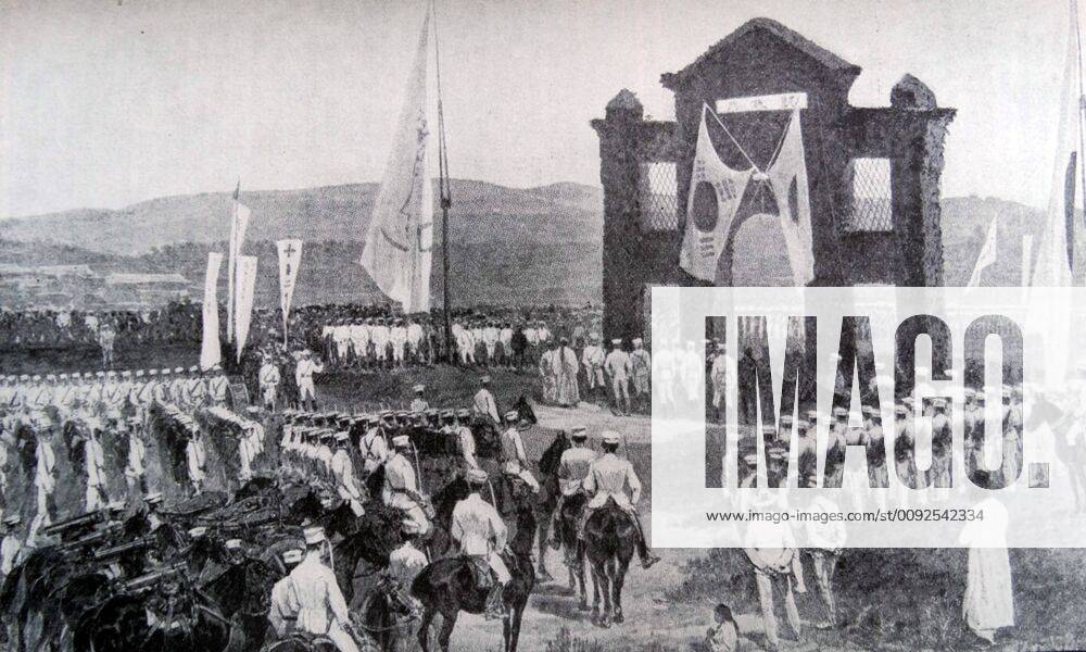 Japanese troops victorious at Asan Japanese troops victorious at Asan, Korea during the First Sino-Japanese War 1894