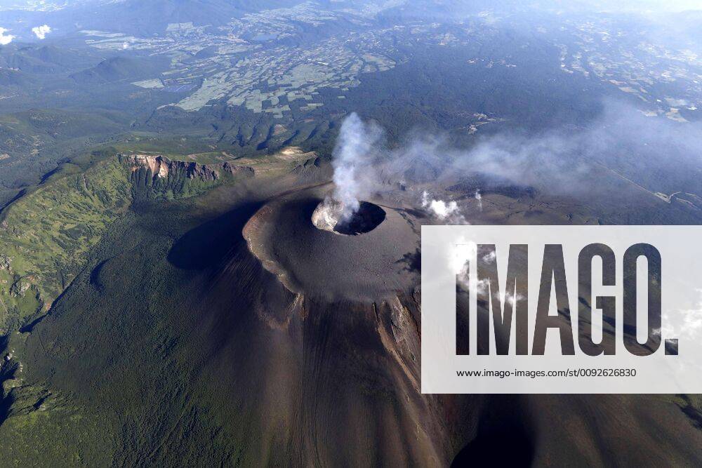 Minor volcanic eruption in eastern Japan Photo taken Aug. 8, 2019, from a Kyodo News helicopter shows a crater of Japan s Mt. Asama straddling Gunma and Nagano prefectures following a small eruption that occurred the previous night.