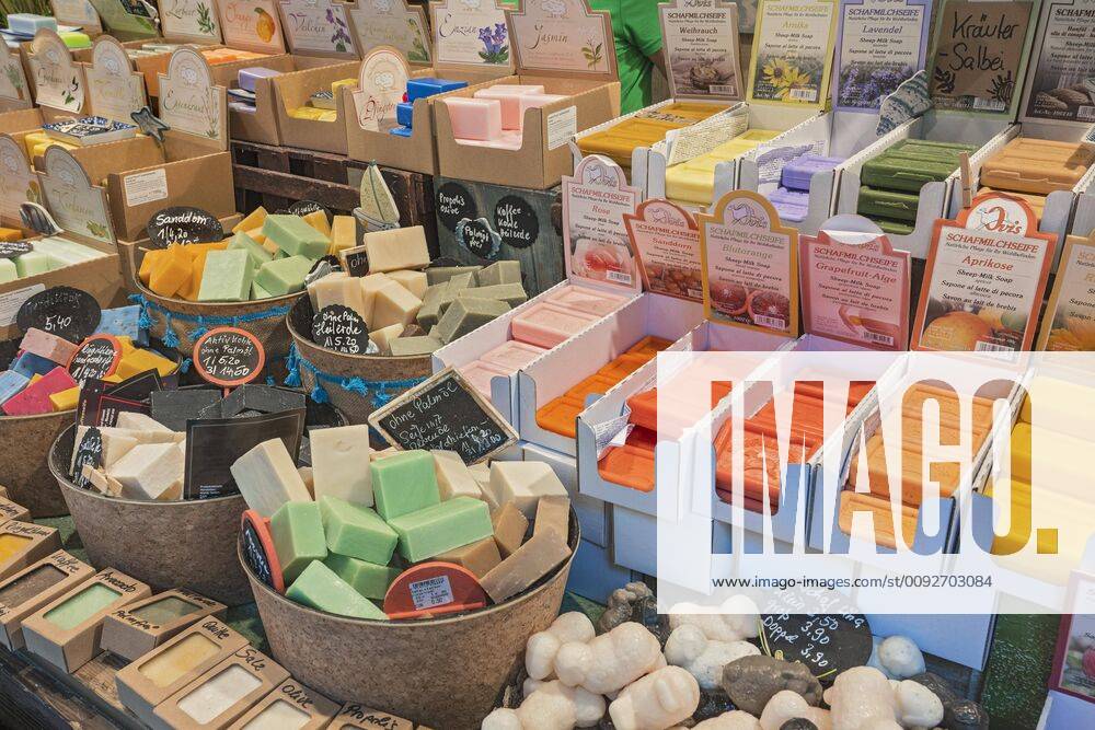 Various Soaps, Auer Dult, Munich, Upper Bavaria, Bavaria, Germany, Europe