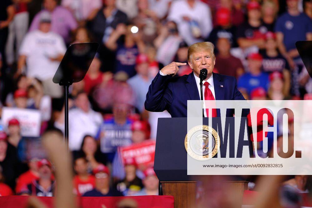 Manchester, New Hampshire, U.S: President DONALD J. TRUMP campaigns in Manchester, New Hampshire. Manchester U.S. - ZUMAe125 20190815_znp_e125_015