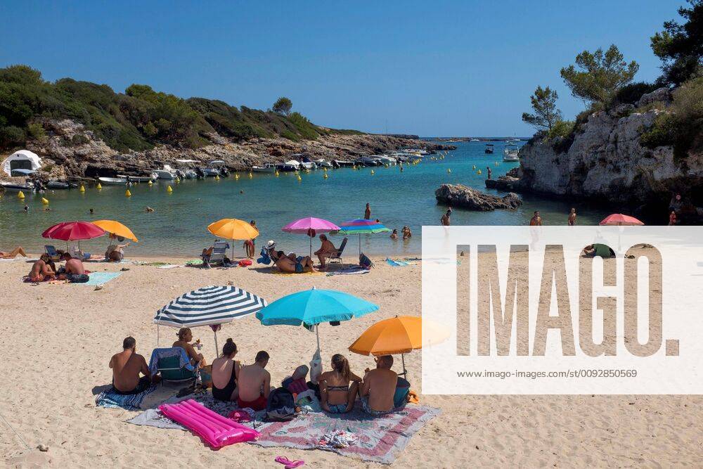 General view of the Binisafuller beach in Menorca, Balearic Islands, Spain, 16 August 2019, the first beach in Menorca to joint the Beaches without fumes campaign to restrict the beaches for smokers with the aim of preserving the nature and purity of the air. Beaches without fumes campaign !ACHTUNG: NUR REDAKTIONELLE NUTZUNG!