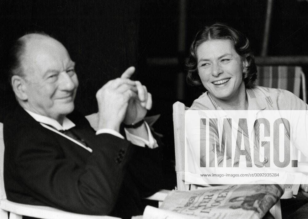 OSCARS: Beste Nebendarstellerin, Preisträgerinnen 1971-1980 John Gielgud, Ingrid Bergman, during the making of Murder on the Orient Express (1974) Paramount Pictures File Reference 33848-354THA Hollywood CA USA