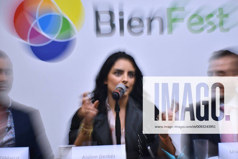 Bien Fest 2019 press conference MEXICO CITY, MEXICO - SEPTEMBER 3: Actress Aislinn Derbez talks during a press conference to promote Bien Fest 2019 It is a festival to raise awareness among citizens to be in good health at Casa Zertu on September 3, 2019 in Mexico City, Mexico