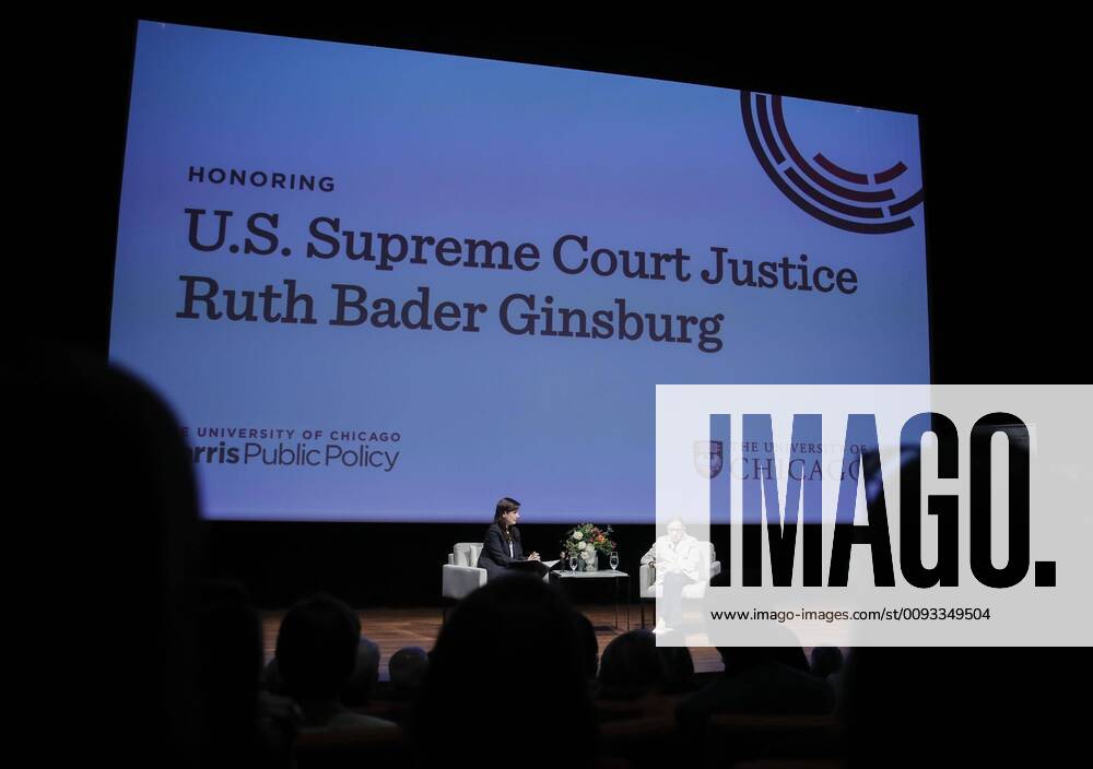 IMAGO ICONS: Ruth Bader Ginsburg Berühmte Feministinnen, Ruth Bader Ginsburg U.S. Supreme Court Justice Ruth Bader Ginsburg speaks at the University of Chicago in Chicago on Monday, September 9, 2019. CHI2019090914 KAMILxKRZACZYNSKI