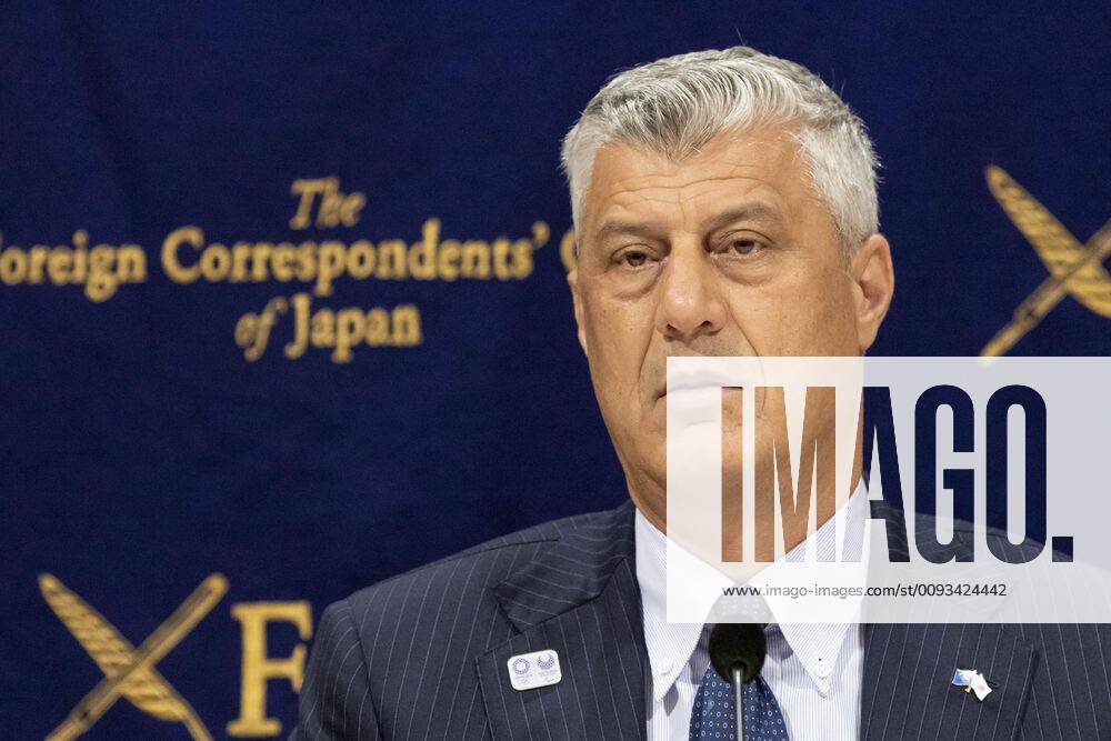 Tokyo, Japan - Hashim Thaci, President of the Republic of Kosovo speaks during a news conference at The Foreign Correspondents Club of Japan. President Thaci came to the Club to discuss the importance of his country s relationship with Japan and his hope to strengthen ties between the two countries during his visit. (111979117)