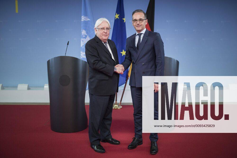 Federal Foreign Minister Heiko Maas R , SPD, taken at the meeting with Martin Griffiths L , UN Special Representative for Yemen, in Berlin, 13 09 2019 Berlin Germany