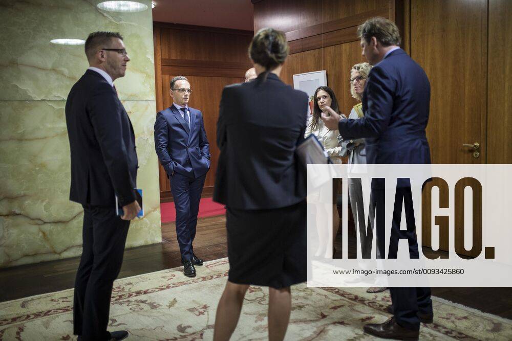 Federal Foreign Minister Heiko Maas 2L , SPD, admitted before meeting with Lise Grandee, resident UN coordinator in Yemen, and Martin Griffiths, UN Special Representative for Yemen, in Berlin, 13 09 2019 Berlin Germany