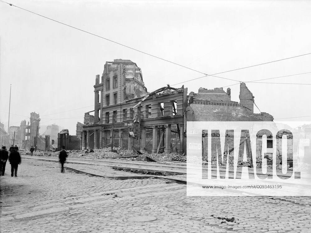 Market Street, Showing Earthquake Upheaval, San Francisco, California, USA, Detroit Publishing Company, 1906