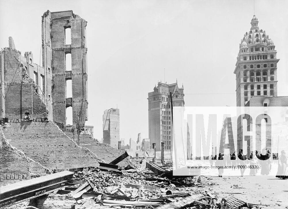 Market Street, Phelan Building in Foreground, after Earthquake, San Francisco, California, USA, Detroit Publishing Company, 1906