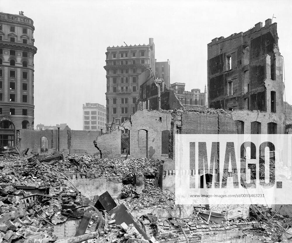 Ruins of Pettibone Bros., New Montgomery Street after Earthquake, San Francisco, California, USA, Detroit Publishing Company, 1906