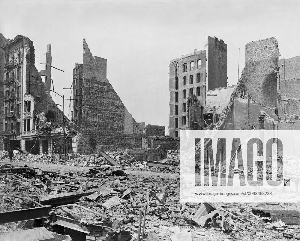 Turk Street from Corner of Market and Mason Streets after Earthquake, San Francisco, California, USA, Detroit Publishing Company, 1906