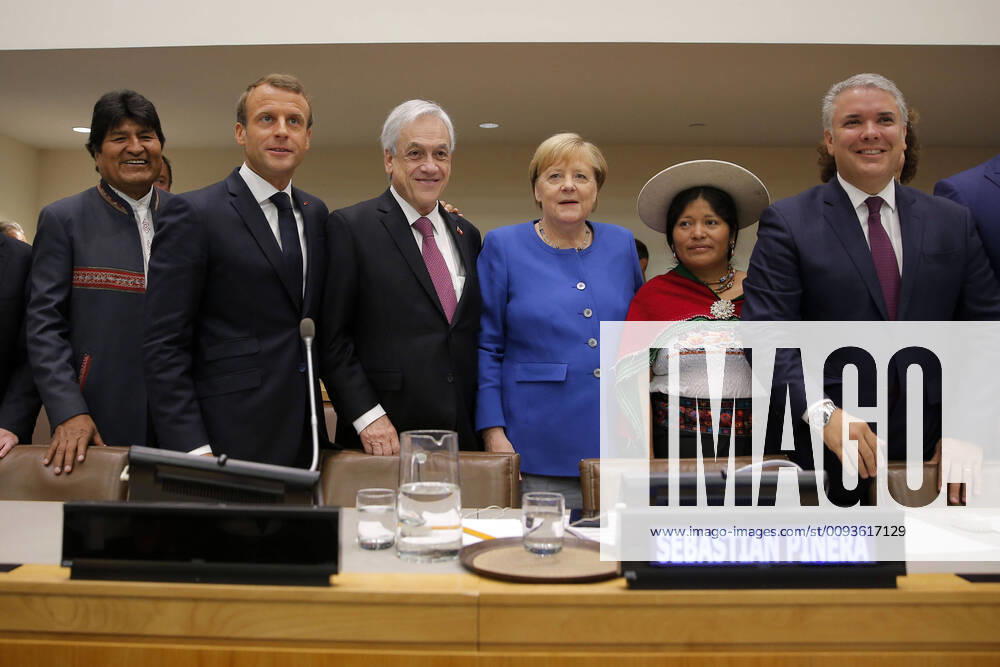 New York September 23, 2019 S E the President of the Republic, Sebastián Pinera, participates in the official photo during the Rainforest Summit, organized by Chile, France and Colombia Javier Torres Aton Chile, New York United States Aton 350605