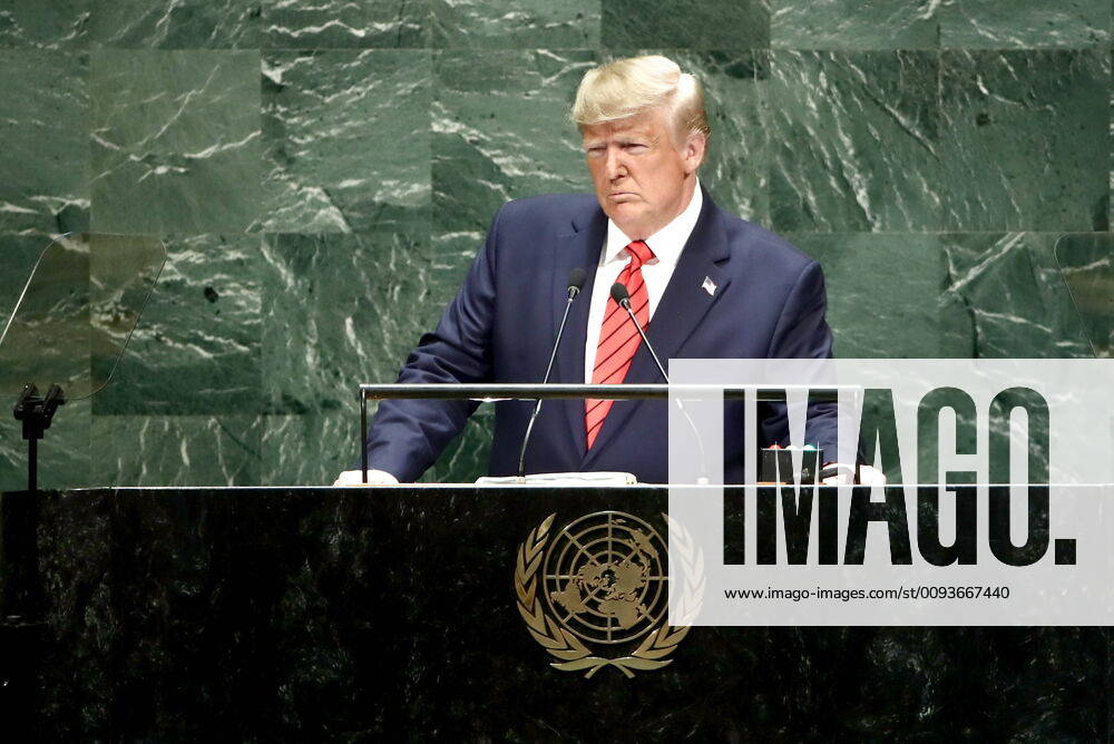 US President Donald Trump speaks at a ceremony to open the 74th session of the UN General Assembly at the headquarters of the United Nations in Manhattan. Valery Sharifulin TASS TS0BC2A8