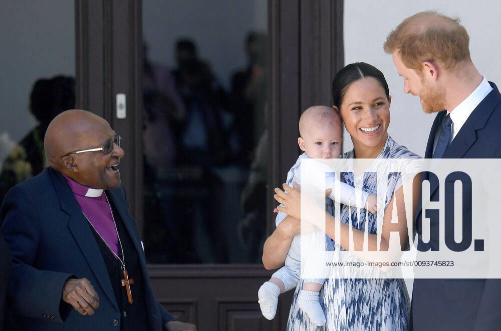 Prince Harry Duke of Sussex, Meghan Markle Duchess of Sussex and son Archie Harrison Mountbatten-Windsor with Archbishop Desmond Tutu during a visit to the Desmond & Leah Tutu Legacy Foundation in Cape Town, South Africa. Photo Credit: ALPR AdMedia 245478 2019-09-25 Cape Town Afrique du Sud