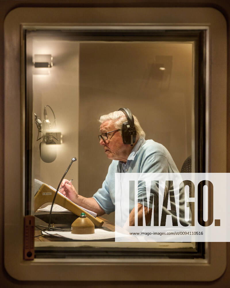 IMAGO ICONS: Sir David Attenborough Sir David Attenborough recording voice over for BBC series, The Hunt. September 2015. 1533463 HuwxCordey