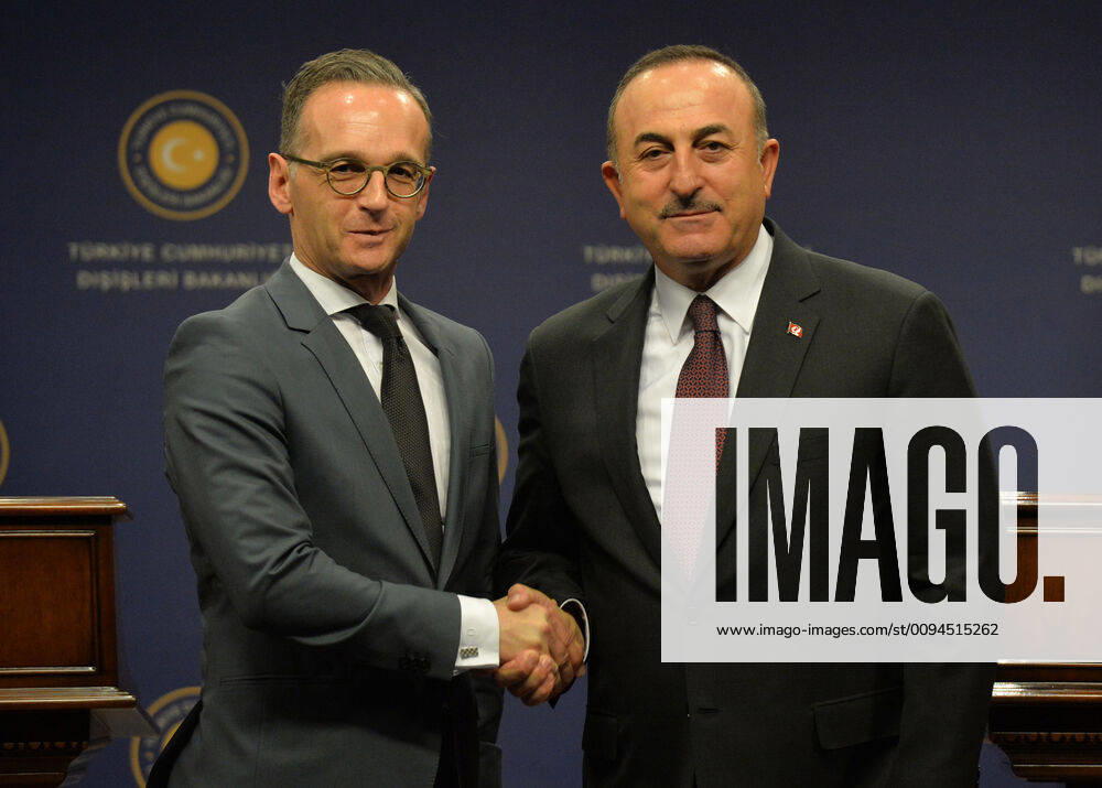 Turkey s Foreign Minister Mevlut Cavusoglu, right, and Germany s Foreign Minister Heiko Maas, shake hands after a joint news conference, in Ankara, Turkey, Saturday, Oct. 25, 2019. (