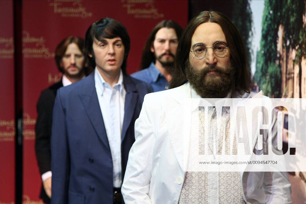 Ringo Starr & George Harrison & Paul Mccartney & John Lennon The Beatles Wax Figures On Abbey Road Set The Beatles Wax Figures Unveiling Hollywood, Los Angeles, California, USA 08 December 2011