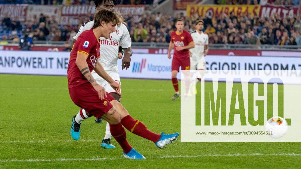Foto IPP Roberto Ramaccia Roma 27 10 2019 Campionato di Calcio serie A Tim 2019-2020 Roma vs Milan Nella foto Nicolò Zaniolo Segna il gol del 2-1 Italy Photo Press - World Copyright 0