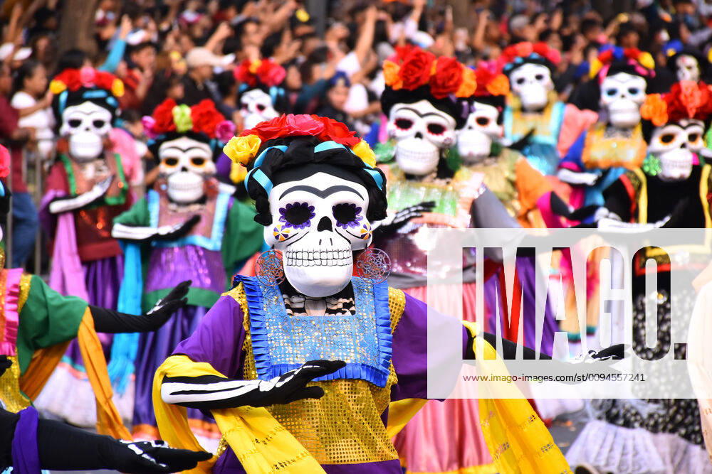 Day of the Dead International Parade in Mexico City MEXICO CITY, MEXICO - OCTOBER 27: Participants take part during the commemorative Day of the Dead International Parade as part of celebrations of the mexican traditions Day of the Dead (Dia de Muertos) at Hemiciclo a Juarez on October 27, 2019 in Mexico City, Mexico