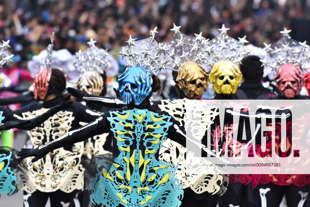Day of the Dead International Parade in Mexico City MEXICO CITY, MEXICO - OCTOBER 27: Participants take part during the commemorative Day of the Dead International Parade as part of celebrations of the mexican traditions Day of the Dead (Dia de Muertos) at Hemiciclo a Juarez on October 27, 2019 in Mexico City, Mexico
