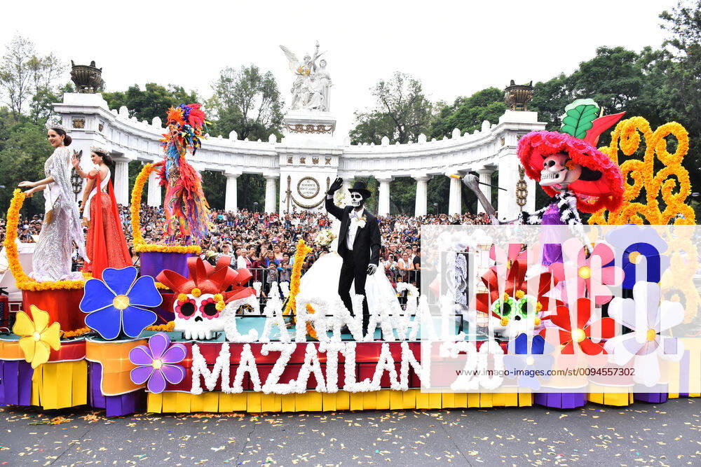 Day of the Dead International Parade in Mexico City MEXICO CITY, MEXICO - OCTOBER 27: Participants take part during the commemorative Day of the Dead International Parade as part of celebrations of the mexican traditions Day of the Dead (Dia de Muertos) at Hemiciclo a Juarez on October 27, 2019 in Mexico City, Mexico