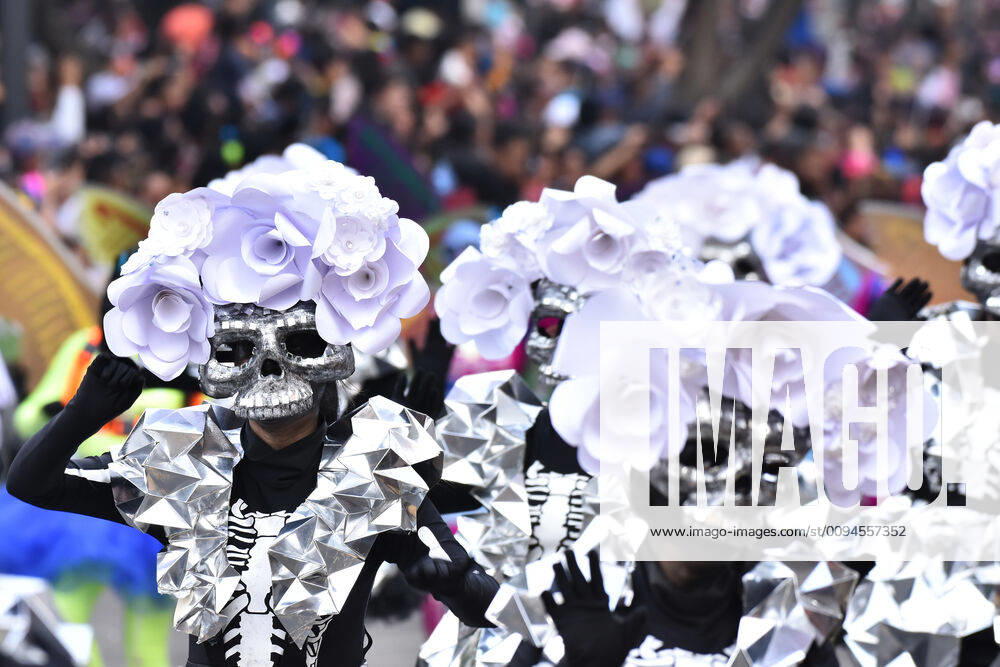 Day of the Dead International Parade in Mexico City MEXICO CITY, MEXICO - OCTOBER 27: Participants take part during the commemorative Day of the Dead International Parade as part of celebrations of the mexican traditions Day of the Dead (Dia de Muertos) at Hemiciclo a Juarez on October 27, 2019 in Mexico City, Mexico