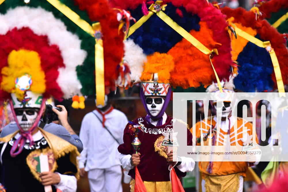 Day of the Dead International Parade in Mexico City MEXICO CITY, MEXICO - OCTOBER 27: Participants take part during the commemorative Day of the Dead International Parade as part of celebrations of the mexican traditions Day of the Dead (Dia de Muertos) at Hemiciclo a Juarez on October 27, 2019 in Mexico City, Mexico