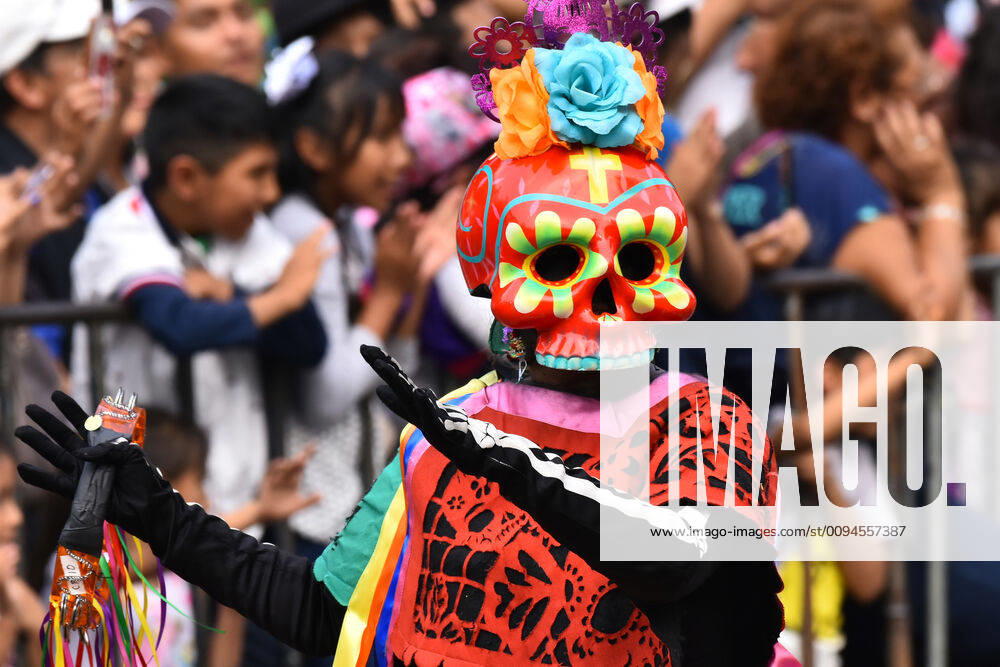 Day of the Dead International Parade in Mexico City MEXICO CITY, MEXICO - OCTOBER 27: Participants take part during the commemorative Day of the Dead International Parade as part of celebrations of the mexican traditions Day of the Dead (Dia de Muertos) at Hemiciclo a Juarez on October 27, 2019 in Mexico City, Mexico