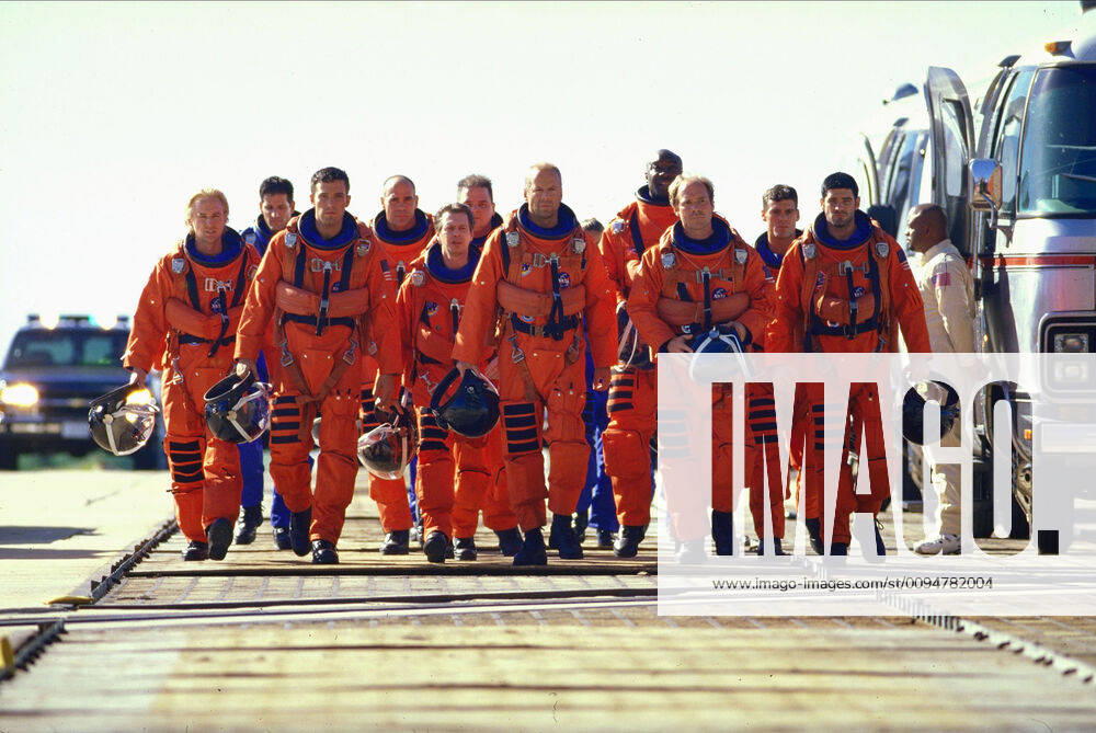 Owen Wilson, Ben Affleck, Steve Buscemi, Bruce Willis, Michael Clarke Duncan & Will Patton Characters: Oscar Choi, Geologist,A.J. Frost,Rockhound,Harry S. Stamper,Jayotis Bear Kurleenbear & Charles Chick Chapple Film: Armageddon (USA 1998) Director: Michael Bay 30 June 1998