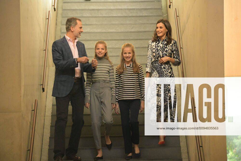 Spanish King Felipe VI and Queen Letizia Ortiz with Princess of Asturias Leonor de Borbon and Sofia de Borbon attending Talent attracts talent seminar on occasion of 10 anniversary of Princess Girona Foundation in Barcelona on Tuesday, 05 November 2019 Cordon Press