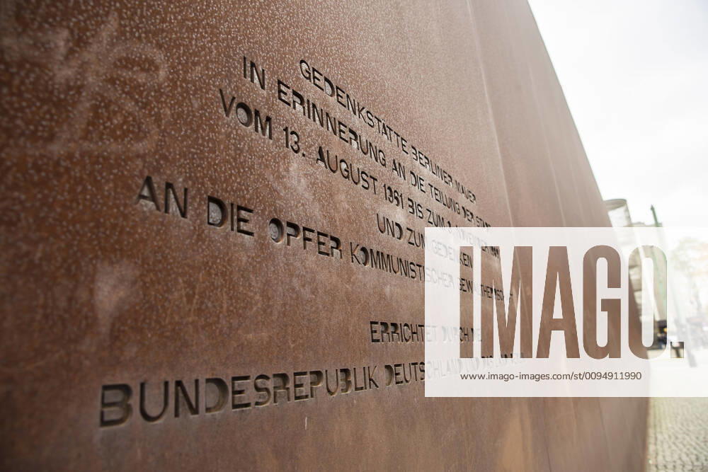 Berlin Wall Memorial on Bernauer Strasse in Berlin on 7 November 2019 On 9 November Berlin celebrates the 30th anniversary of the fall of the Berlin Wall 30 years after the fall of the Wall in Berlin