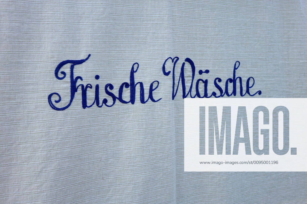 Embroidery Fresh Washes Embroidery Fresh Washes, 10 11 2019, Klaistow, Brandenburg, At a flea market a blanket was offered with the embroidery Fresh Washes