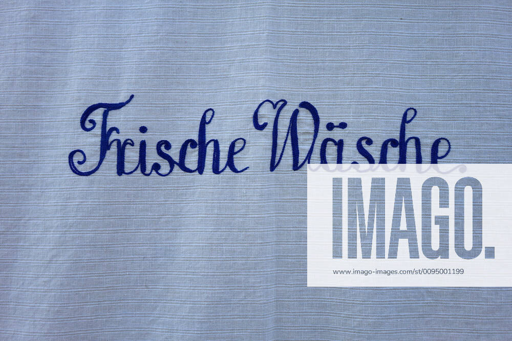 Embroidery Fresh Washes Embroidery Fresh Washes, 10 11 2019, Klaistow, Brandenburg, At a flea market a blanket was offered with the embroidery Fresh Washes