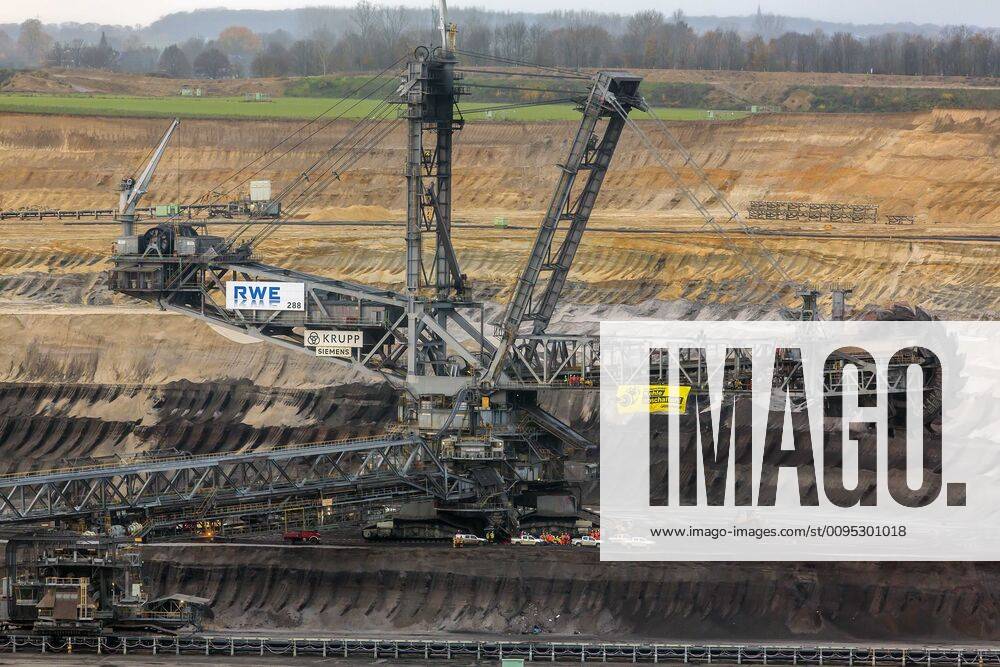 Activists of environmental protection organisation Greenpeace have occupied a bucket wheel excavator of energy company RWE at the Garzweiler lignite opencast mine near Jüchen NRW in the Rhineland and demand immediate exit of coal Greenpeace occupied excavator