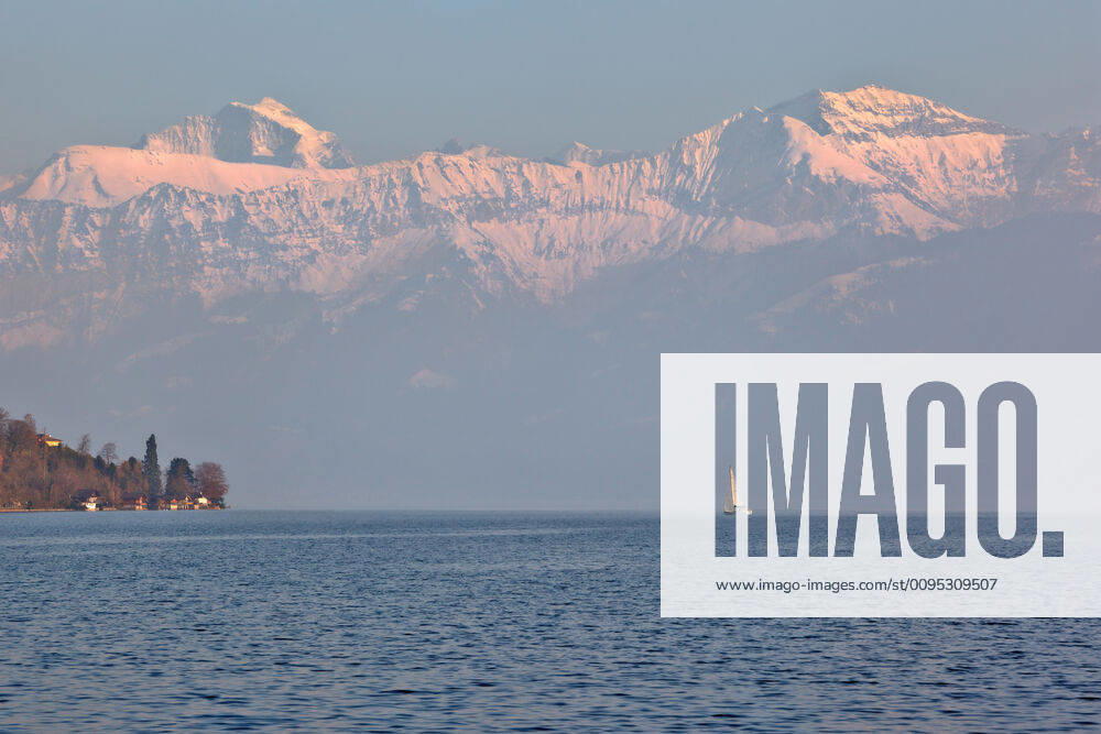 Sailing boat on the lake Thun, Bernese Oberland, Switzerland