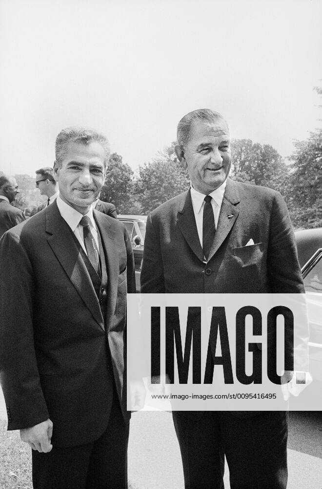 Mohammad Reza Pahlavi, Shah of Iran with U.S. President Lyndon Johnson, Washington, D.C., USA, photograph by Marion S. Trikosko
