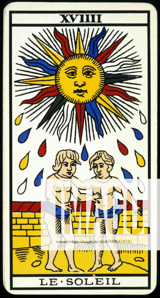 Tarot de Marseille Le soleil dixieme carte du tarot de Marseille, undated Credit Collection KHARBINE TAPABOR KH367