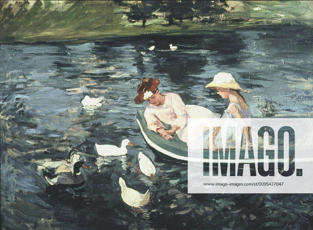 Impressionism Summer by Mary CASSAT 1844 1926 A mother and her daughter walk in a boat and lean towards ducks Oil on canvas 1894, 73x100cm, Armand Hammer collection, Los Angeles, USA Credit Coll Bouquig KHARBINE TAPABOR KH42962