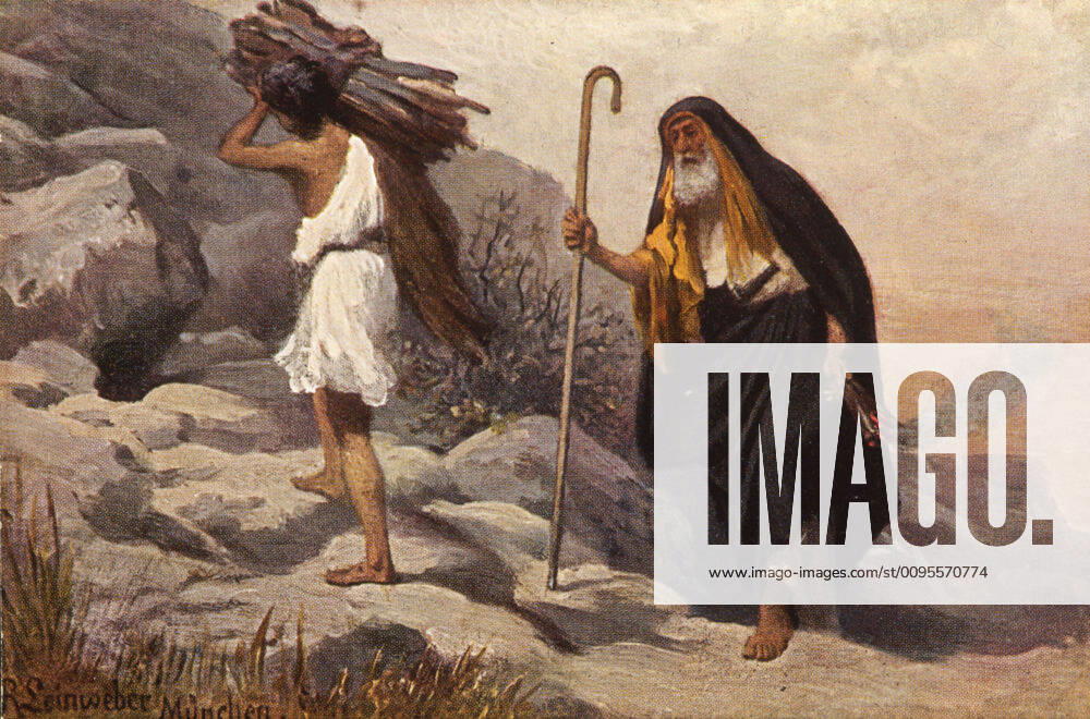 Bible Sacrifice of Isaac Series of postcards on holy history illustrated by Robert LEINWEBER Credit Collection KHARBINE TAPABOR KH25053