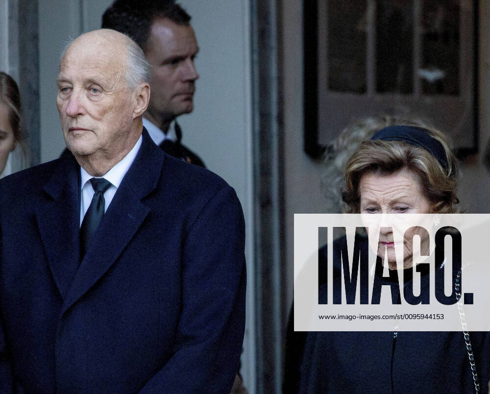 Norwegian royal family leaving the funeral of Ari Behn, the former husband of Princess Märtha Louise, at the Oslo Cathedral in Norway. King Harald and Queen Sonja