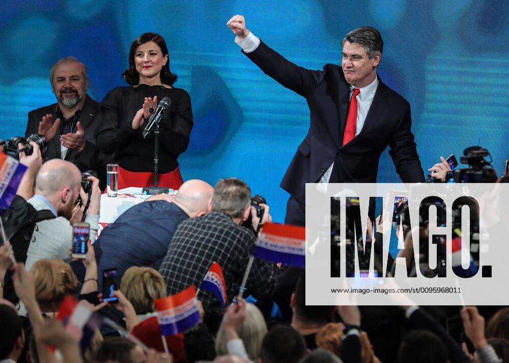 Zoran Milanovic, new Croatian president - Zagreb, Croatia 05.01.2020., Zagreb, Croatia - Former Croatian Prime minister Zoran Milanovic speaks on the stage after presidental elections of Croatia after defeating incumbent president Kolinda Grabar Kitarovic. JuricaxGaloic PIXSELL