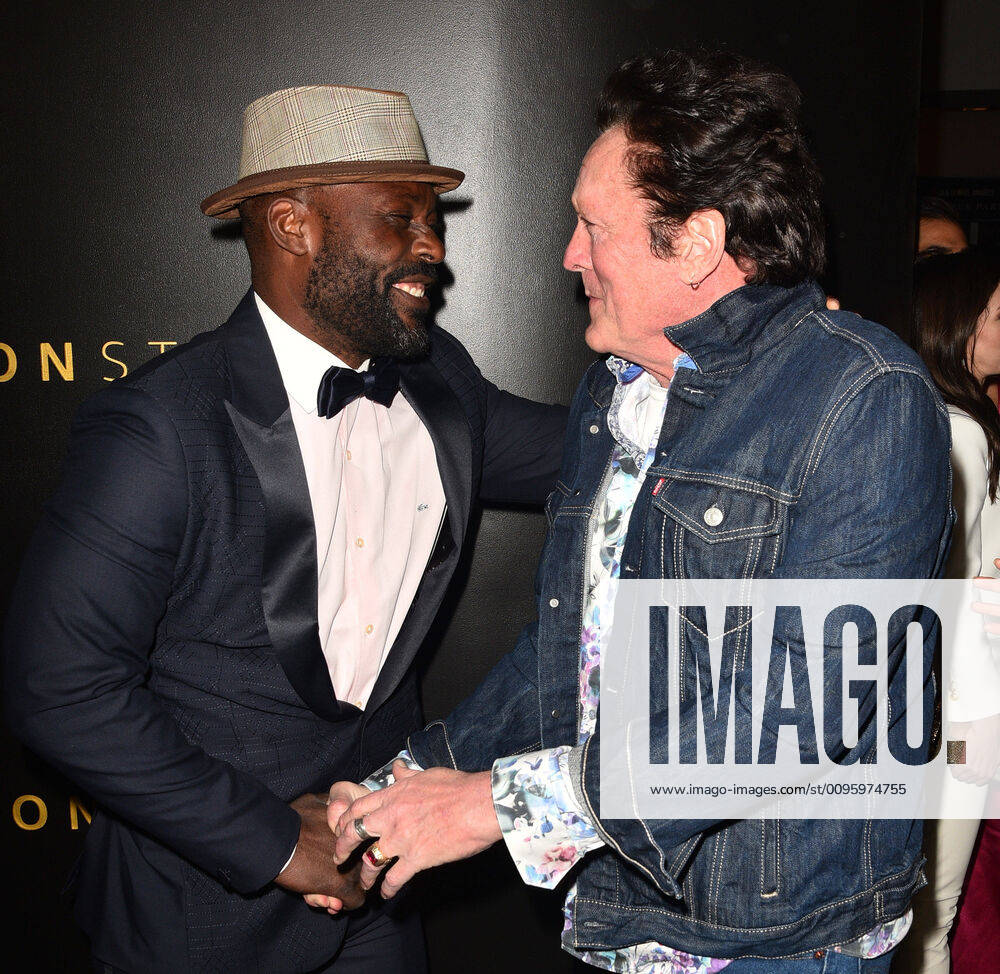 BEVERLY HILLS, CALIFORNIA - JANUARY 05: Jimmy Jean-Louis and Michael Madsen attend the Amazon Studios Golden Globes After Party at The Beverly Hilton Hotel on January 05, 2020 in Beverly Hills, California. Photo: imageSPACE MediaPunch