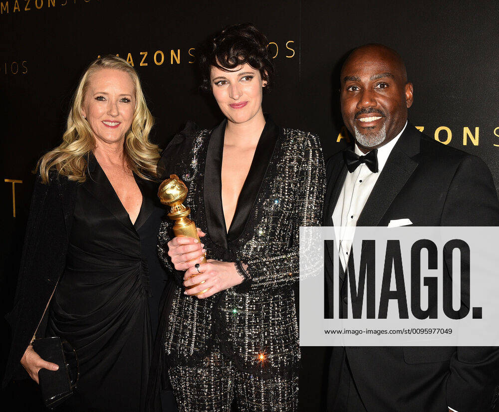 BEVERLY HILLS, CALIFORNIA - JANUARY 05: Jennifer Salke, Phoebe Waller-Bridge and Vernon Sanders attend the Amazon Studios Golden Globes After Party at The Beverly Hilton Hotel on January 05, 2020 in Beverly Hills, California. Photo: imageSPACE MediaPunch