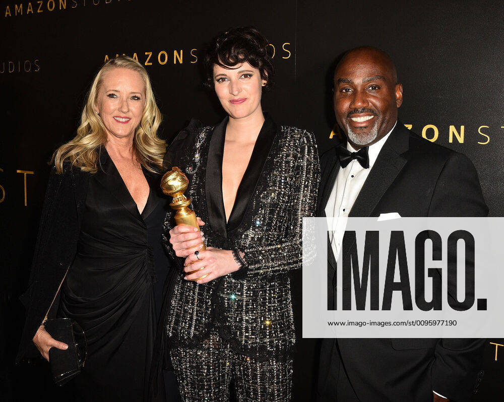 BEVERLY HILLS, CALIFORNIA - JANUARY 05: Jennifer Salke, Phoebe Waller-Bridge and Vernon Sanders attend the Amazon Studios Golden Globes After Party at The Beverly Hilton Hotel on January 05, 2020 in Beverly Hills, California. Photo: imageSPACE MediaPunch