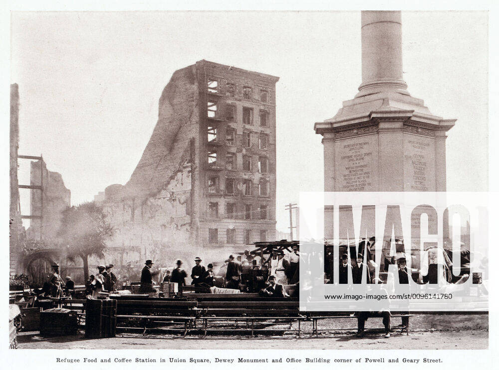 SAN FRANCISCO Depot of coffee and food for refugees in Union Square Anonymous photo for San Francisco in ruins April 1906 Credit Jean Vigne Kharbine Tapabor KH270073