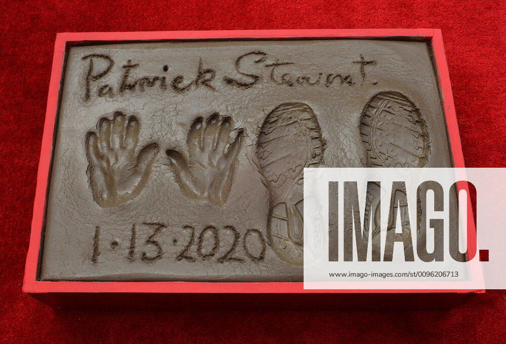 Actor Sir Patrick Stewart s hands and footprints are on display following a ceremony immortalizing him in the forecourt of the TCL Chinese Theatre (formerly Grauman s) in the Hollywood section of Los Angeles on Monday, January 13, 2020. LAP2020011322 JIMxRUYMEN